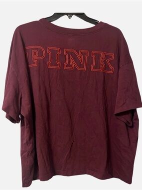 PINK Victoria's Secret Maroon Women’s T-Shirt Size XXL